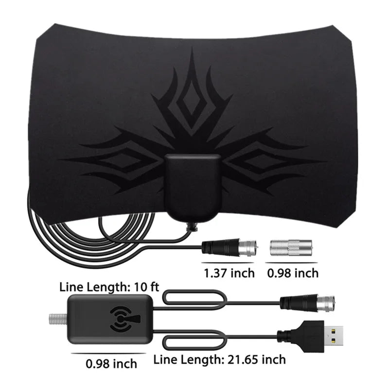 2025 ATSC 4K 1080P HDTV Antenna DVB T2 Flame Design Digital TV Antenna Enhanced Signal Reception Oasis Select Silver
