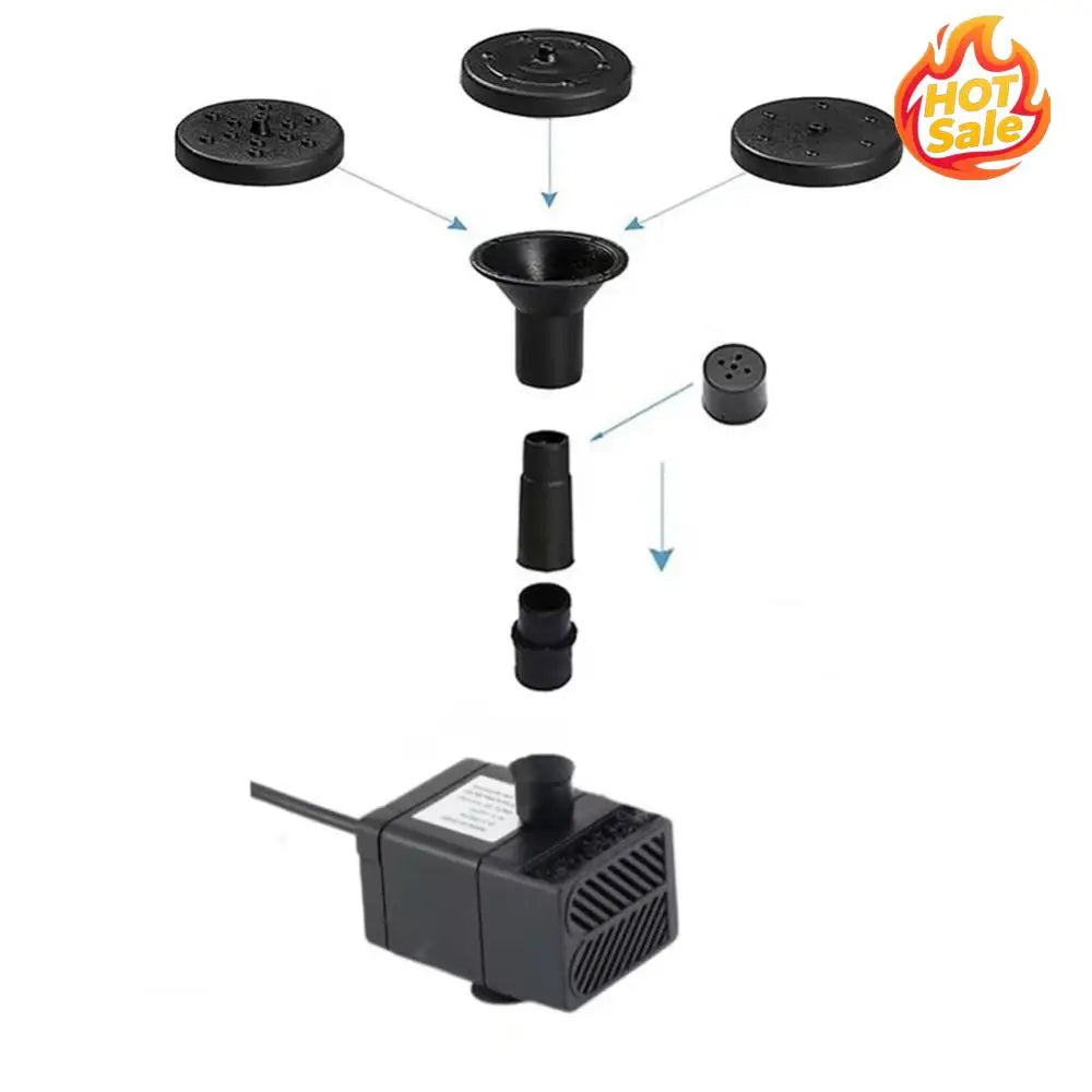 1.4W Solar Power Floating Garden Fountain Kit -7 Nozzles Adjustable Fountain Pump for Pond Pool Patio Garden Fish Tank Aquarium Oasis Select