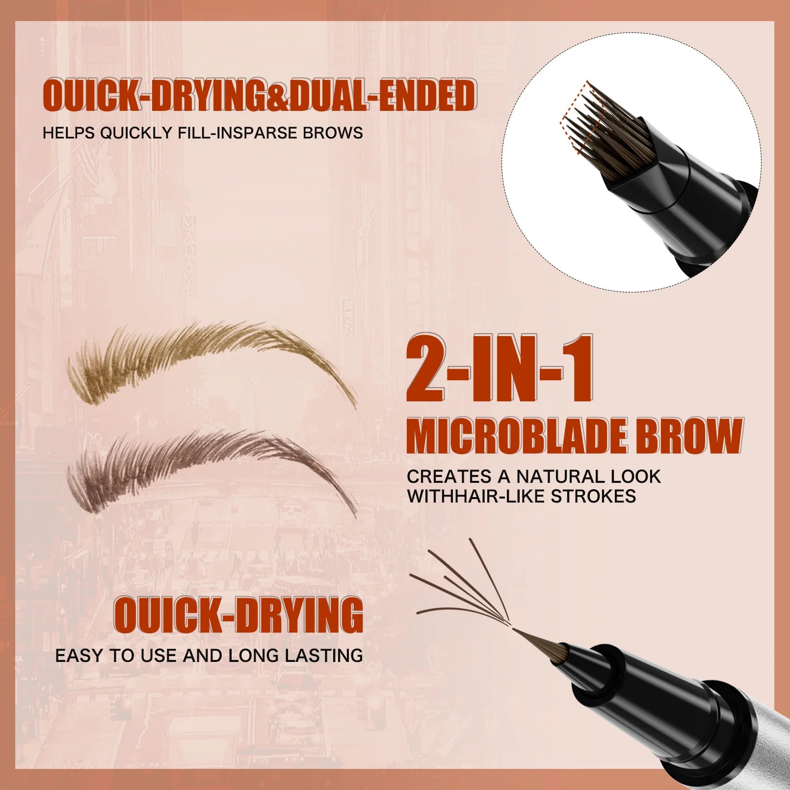 W3W Long-Lasting Water-Resistant Eyebrow Pencil | Anti-Smudge