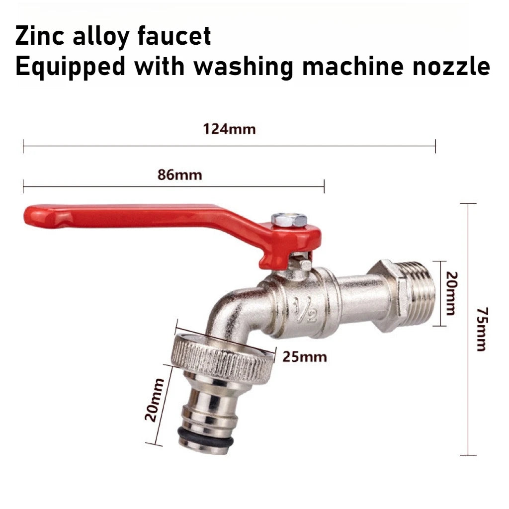 Zinc Alloy 1/2 Gardening Faucet Stretching Handle Garden Faucet Cross-border Dedicated Faucet with Washing Machine Nozzle Oasis Select With pacifier