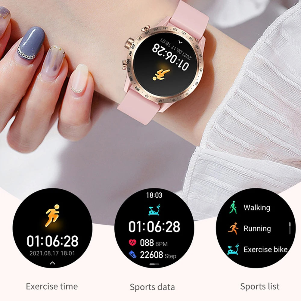 New Fashion Women 1.28" AMOLED Smartwatch Blue Tooth Call Smart Watch Heart Rate Sports Fitness Lady Waterproof Voice Assistant Oasis Select