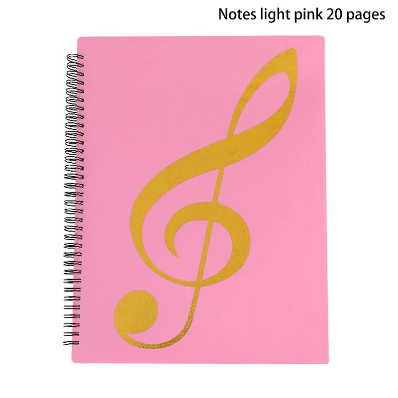 New Flexible 20 Pages Piano Music Score Folder A4 Music Book Clip Sheet Note Folder Piano Paper Sheets Music Binder For Practice Oasis Select 33cm Light pink