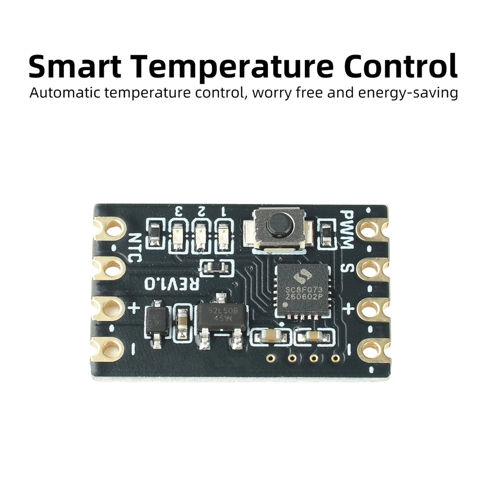 Mini 4-Pin PWM Fan Speed Controller 5-15V Intelligent Temperature Control Module with NTC Probe for 5V 12V 4-Wire PC Cooling Fan Oasis Select