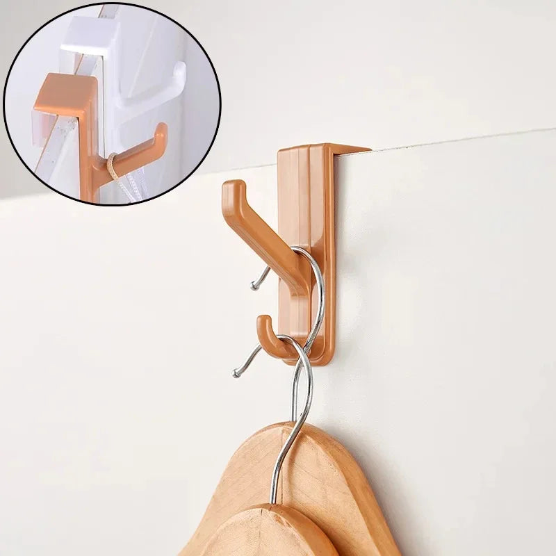 2pcs Bedroom Door Hanger Clothes Hanging Rack Over The Door Plastic Home Storage Organization Hooks Purse Holder for Bags Rails Oasis Select