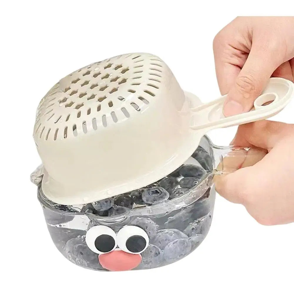 2-in-1 Fruit & Vegetable Wash Bowl with Drain Basket Colander