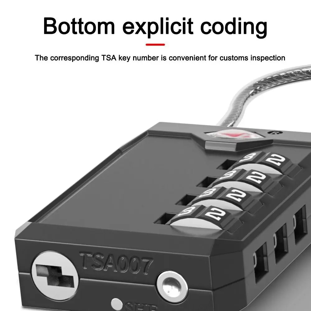 TSA 4-Digit Combination Lock – Zinc Alloy Travel Padlock