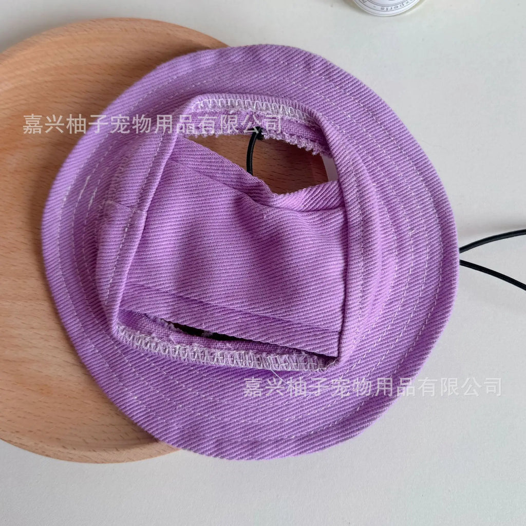 Cat Pet Hats, Sun Hats, Sun Protection Camping Dog Hats, Denim Cotton Fisherman Hats cat hat dog birthday Oasis Select purple L