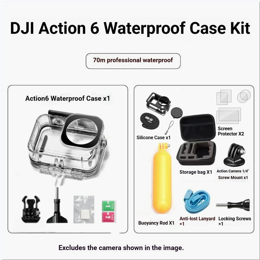 70M Waterproof Housing Case for DJI OSMO Action 6 – Dive Shell