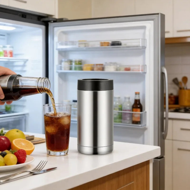 Wine Bottle Refrigerator New Beer Bottle Cooler Stainless Steel Can Wall Vacuum Insulated Coke Refrigerator Can Bar Accessories Oasis Select