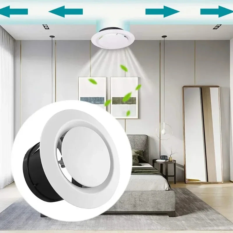 75 100 125mm ABS Wall Ceiling Air Supply Vent Ducting Ventilation Exhaust Grille Cover Waterproof Outlet Heating Cooling Vents Oasis Select