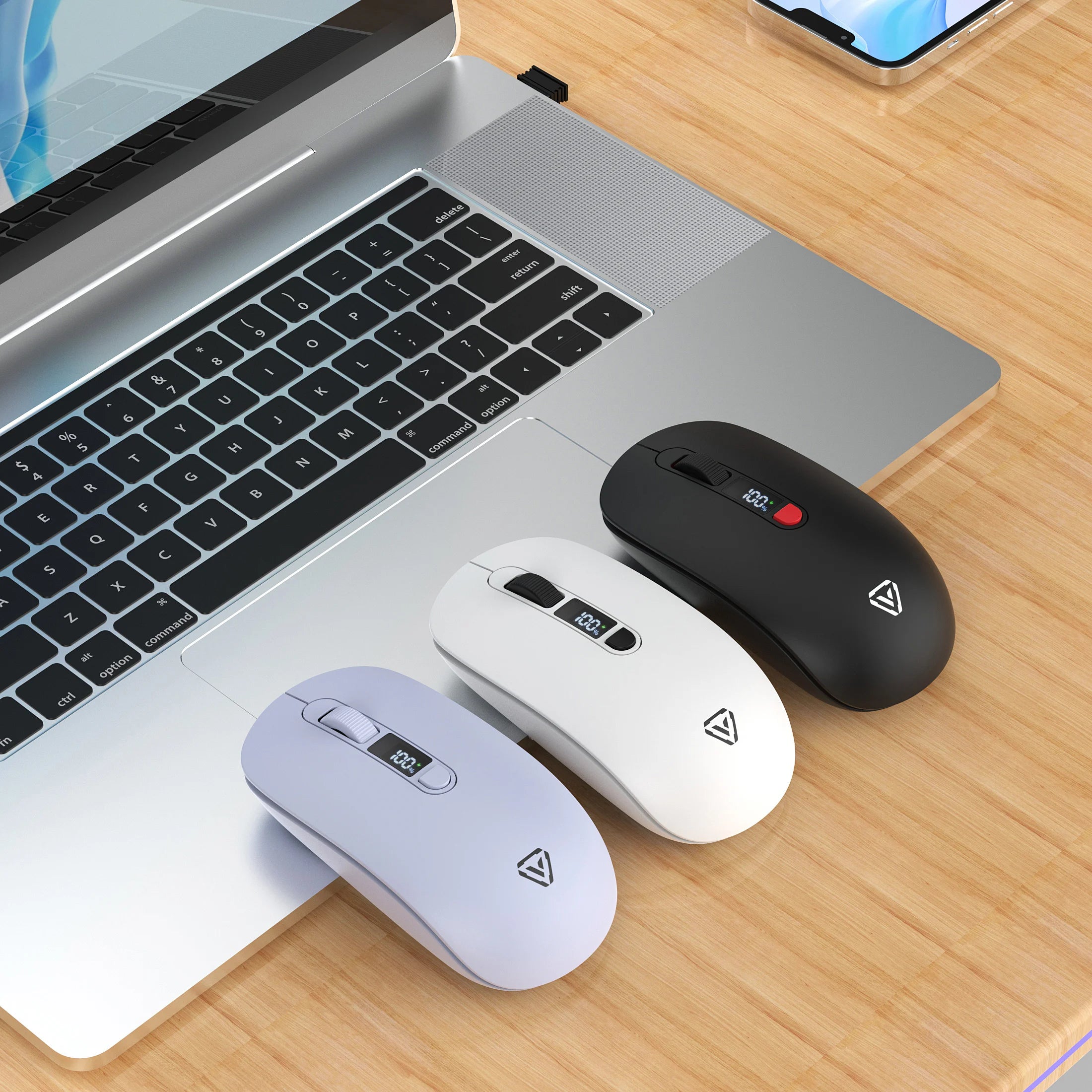 Dual Mode Wireless Mouse, 2.4G Bluetooth Silent Mouse, Rechargeable Gaming Mouse with 4 DPI, Boss Key, Type-C, for PC Laptop Mac Oasis Select