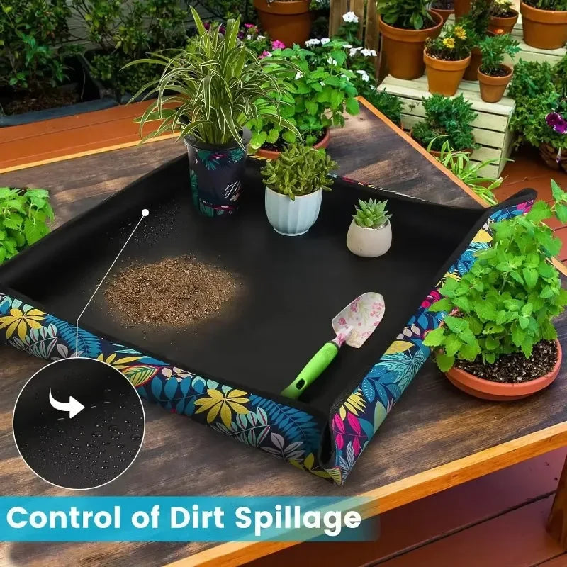 Reusable Foldable Waterproof Gardening Mat – Plant Transplant Tray