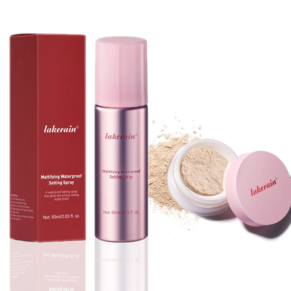 Matte Setting Powder & Spray Set – Oil Control, Waterproof