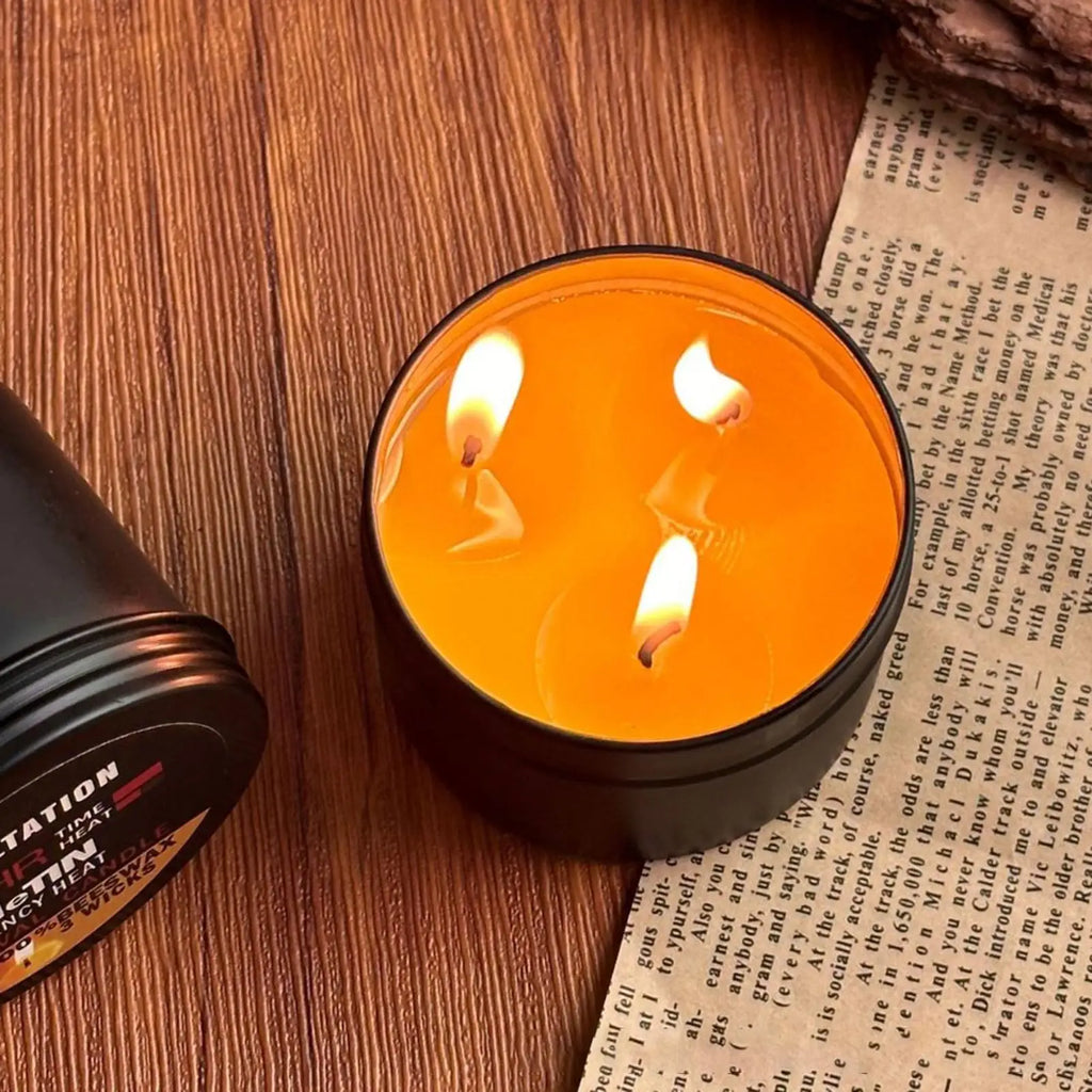 Emergency Candle 36 Hour Survival Candle 3 Wick Odorless Candle With Lid Survival Candle For Picnic Outdoor Camping Fishing Oasis Select