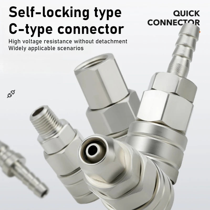 Pneumatic Fitting C Type Self-locking Quick Coupling Connector Coupler SP PP SM PM SH PH SF PF 10 20 30 40 For Air Compressor Oasis Select