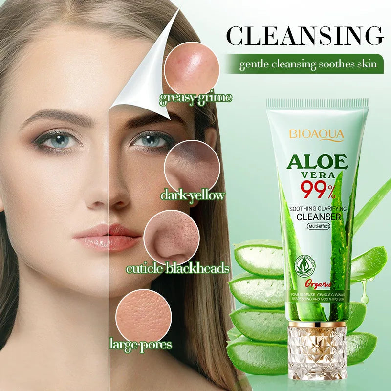 BIOAOUA Aloe Vera Facial Cleanser 100g – Foam Face Wash Facial Cleanser Oasis Select