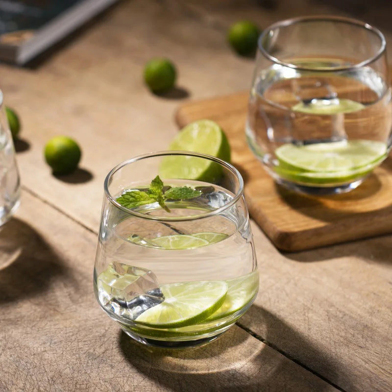 4pcs Crystal Water Cup, Highball Glass, Transparent Glass Cup, Beer, Juice, Mojito, Kitchen and Bar Cocktail Glass Cup, Gift Oasis Select