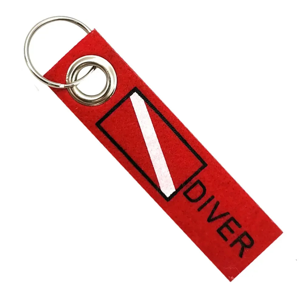 Diver Bag Luggage Tag With Key Ring Key Fobs Travel Scuba Diving backpack Bag Flag Keyring key chain Oasis Select 1 piece Type 1