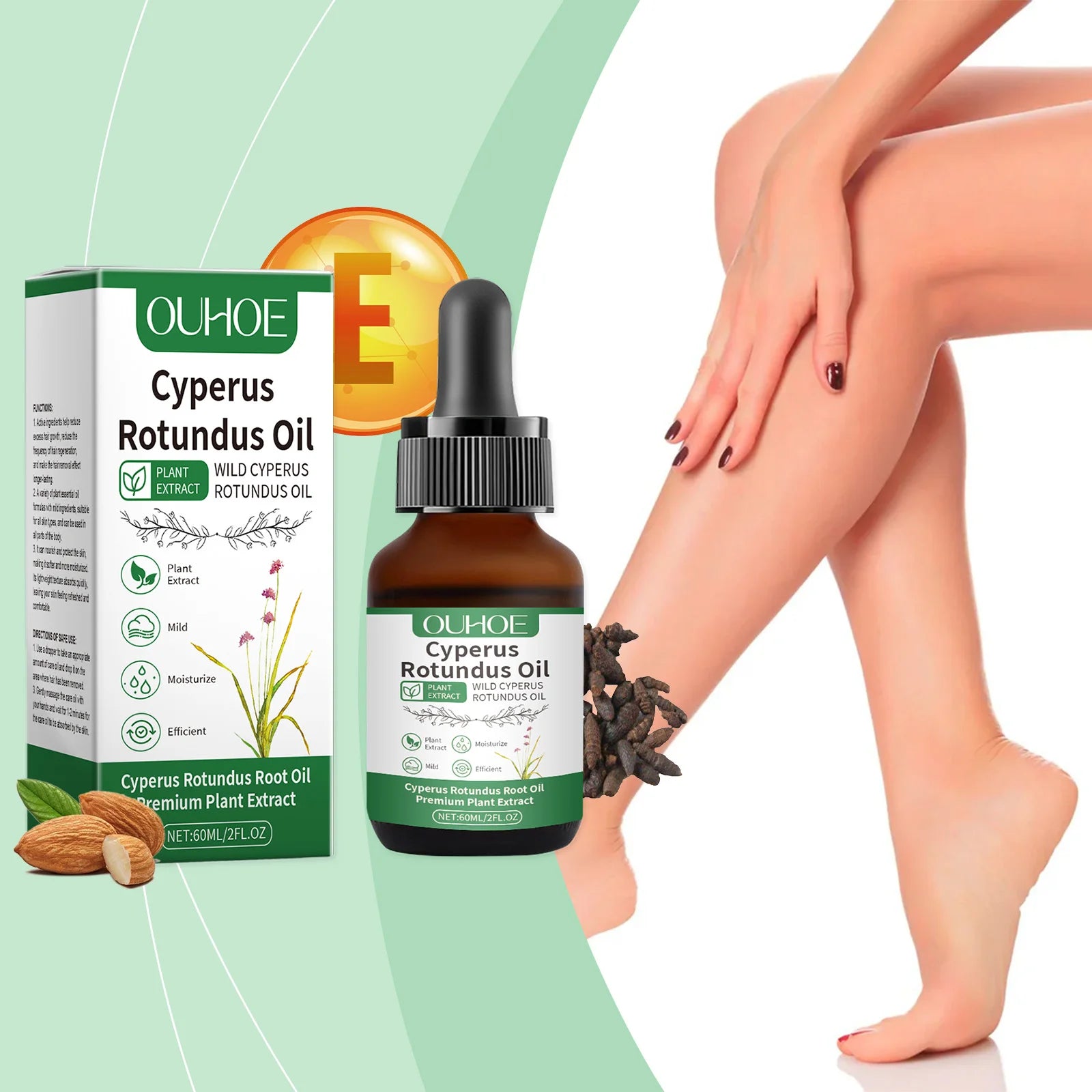 Natural Cyperus Rotundus Oil Hair Removal Inhibitor Smoothing Moisturizing After Shave Soothing Nourish Calming Body Skin Care Oasis Select