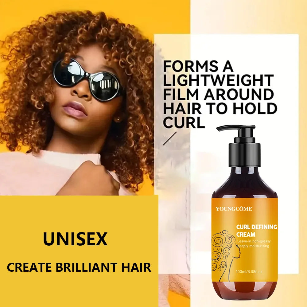 YOUNGCOME Curl Defining Cream – Anti-Frizz & Volumizing Curl Styling Cream Oasis Select