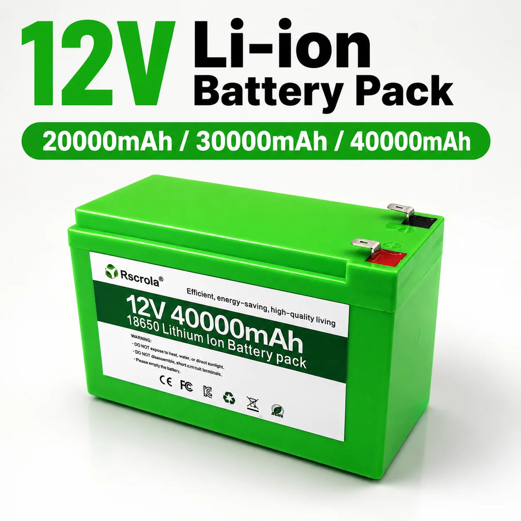 12V Rechargeable Li-ion Battery Pack 20000mAh 30000mAh 40000mAh Portable Power Supply for Electric Sprayer Backup Solar System Oasis Select