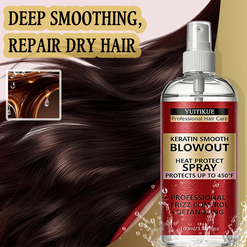 YUITIKUE Keratin Heat Protect Spray – 450°F Frizz Control