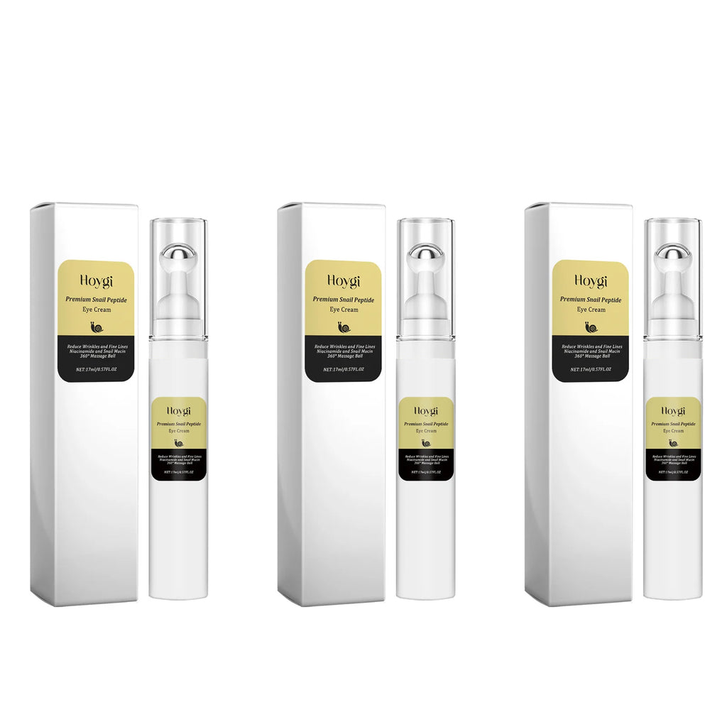 Snail Peptide Eye Cream Remove Eye Bag Anti-Puffiness Fade Dark Circle Firming Skin Roller Massage Nourishing Care Eye Cream Oasis Select 3 x 17ml Boxed