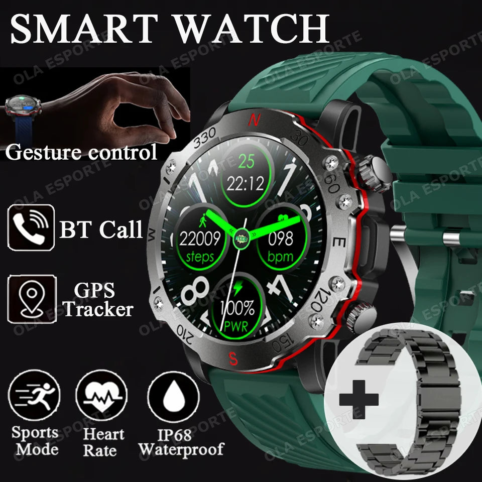 Ola Esporte Military GPS Smart Watch – 5ATM, HR & BT Calls