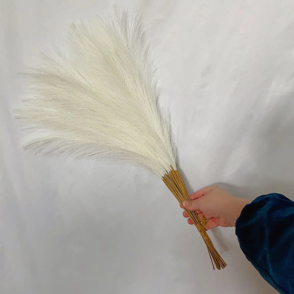 55CM Fluffy Pampas Grass Boho Decor Flower Fake Plant Reed Simulated Wedding Party Home Decoration Artificial Flowers Oasis Select NB 1pc