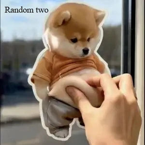 Puppy Big Belly Pinching Fun Cute Creative Stress Relief Toy Little Fat Diesel Dog Car Crash Sticker Door Stopper Random style Oasis Select Random two