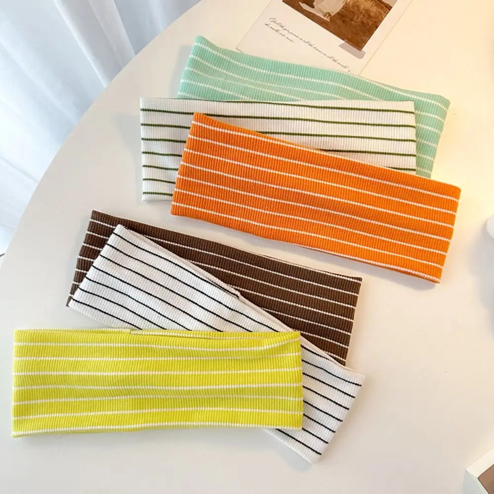 Fashion Y2K Stripes Headbands Elastic Sweat-absorbent Yoga Headband Women's Hairband Hair Accessories Oasis Select
