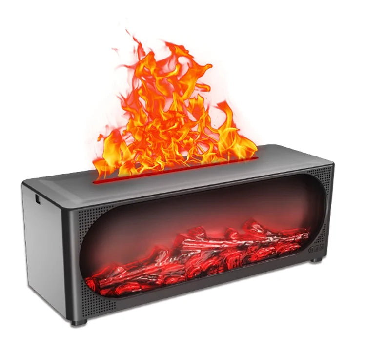 Fireplace Flame Humidifier Bluetooth Speaker & Aroma Diffuser Flame Humidifier Diffuser Oasis Select Volcano black EU