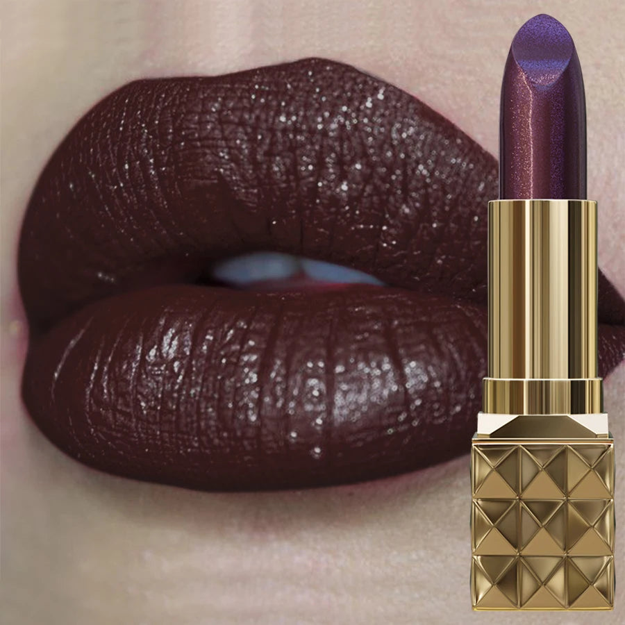 KAFURUX Glitter Metallic Lipstick – Pearlescent Long-Lasting Lip