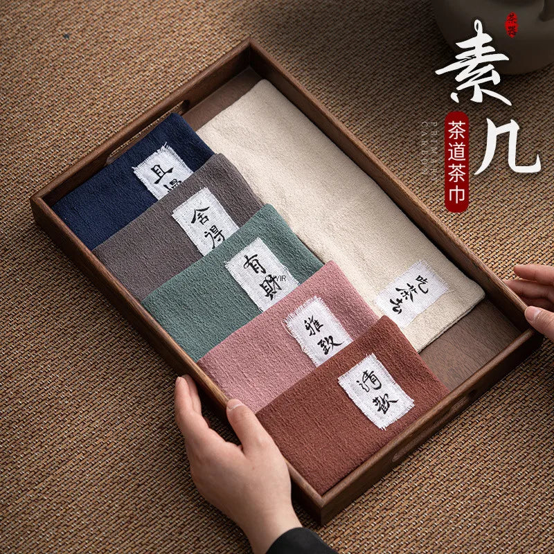 Absorbent Cotton Linen Tea Towel Tea Cloth Home Chinese Creative Tea Mat Tablecloth Tea Table Cloth Tea Mat Tea Ceremony Oasis Select