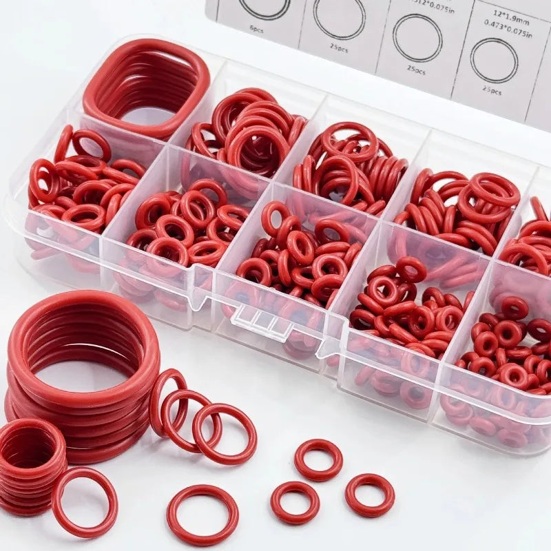 Red Silicone Rubber O-ring Seal Gasket Oil Resistant and High-temperature Resistant Circular Rubber Mixture Oasis Select