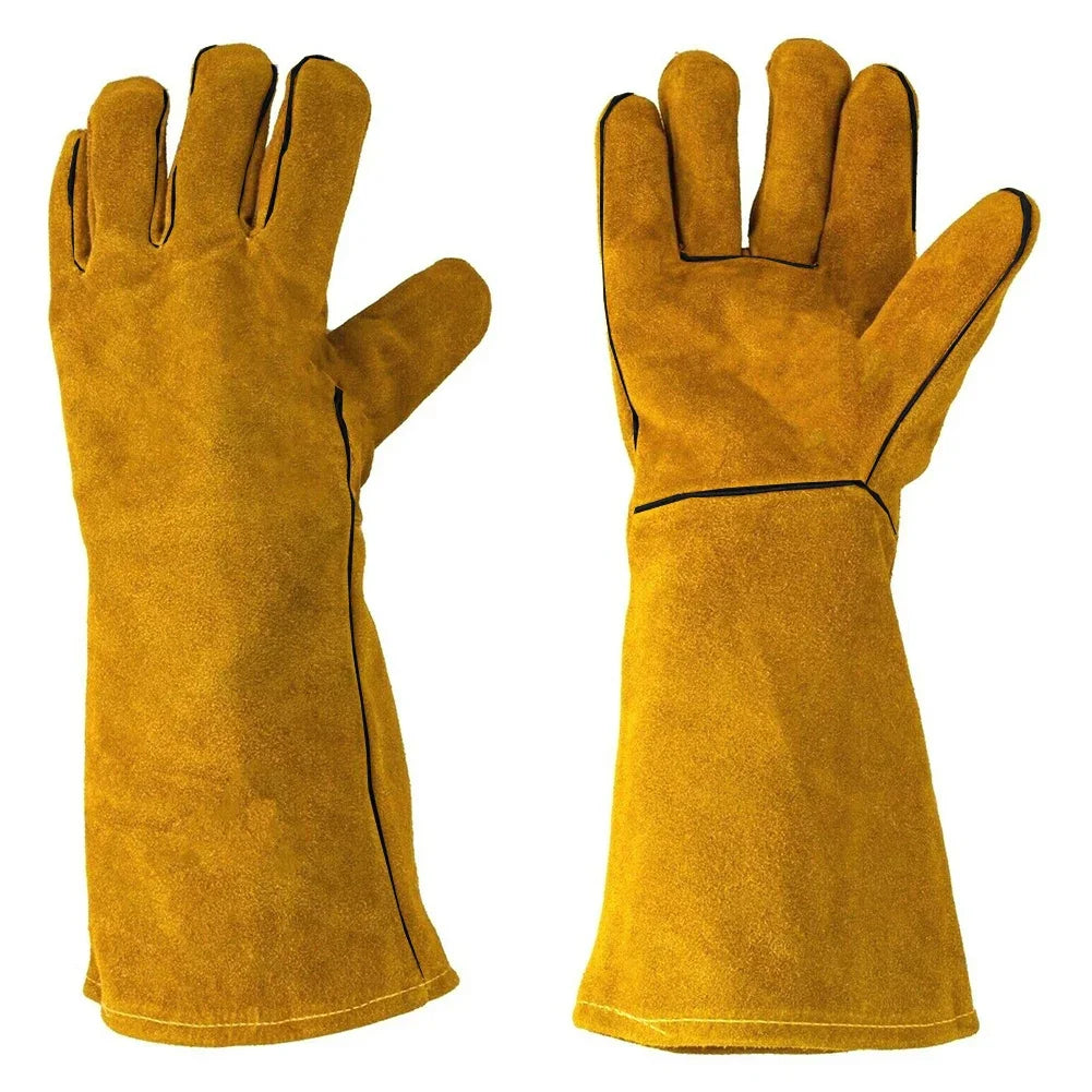 Flame-retardant Welding Work Gloves Heat-proof Metal Welding Protector Yellow Gloves Soldering Welding Gloves Tools Oasis Select