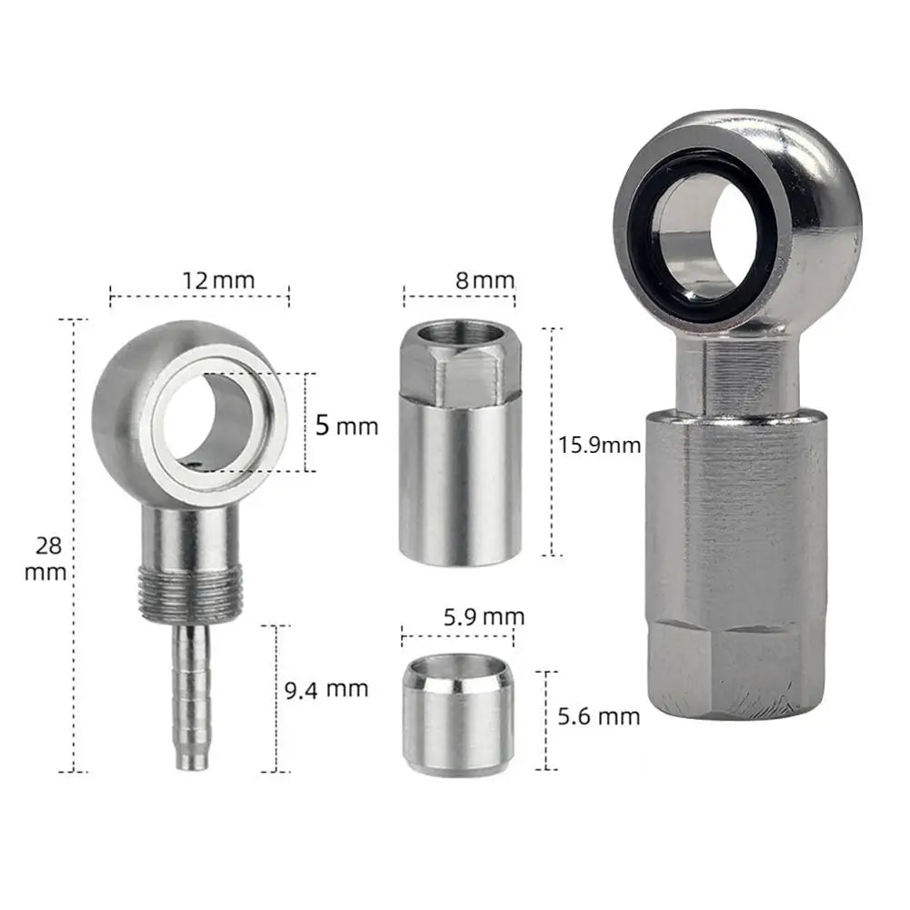 For Banjo Fitting Hydraulic Brake Olive Kit with Hose Connector Insert Nut and Sealing Rings for Bikes For Magura Oasis Select