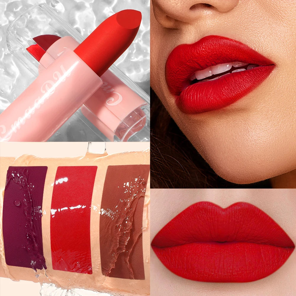 1 Pcs Velvet Matte Lipstick Long-Lasting Non-Stick Cup Waterproof Moisturizing Lip Gloss Fashion Classic Shades For Daily & Date Oasis Select