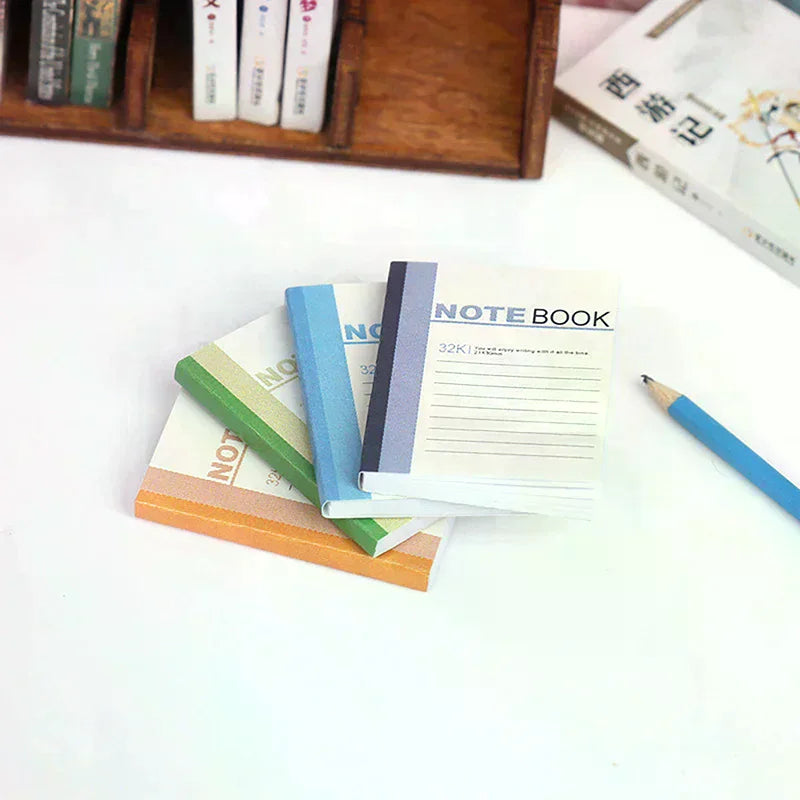 4Pcs 1/12 Dollhouse Mini Notebook Exercise Book Model Dollhouse Study Decoration Dolls House School Stationery Accessories Oasis Select