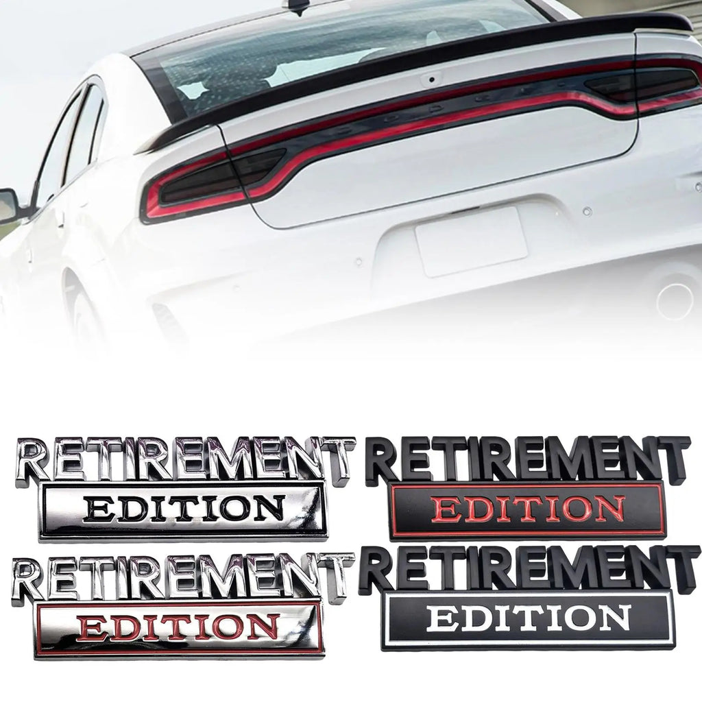 Car Badge Retirement Edition Car Stickers 3D Metal Automotive Vehicle Exterior Sticker for SUV Tailgate Trunk Door Hood Bumper Oasis Select