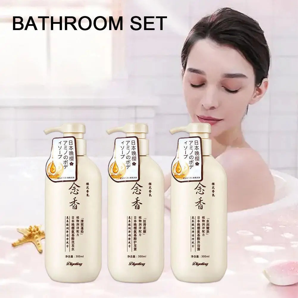 300ml Amino acid fragrant Japanese evening shampoo hair conditioner conditioner and Se hair shampoo bath lotion sham I6H9 Oasis Select