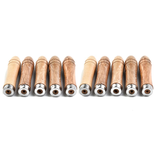 10-Pack Wooden File Handles with Metal Collar – 90mm File Handle Set Oasis Select