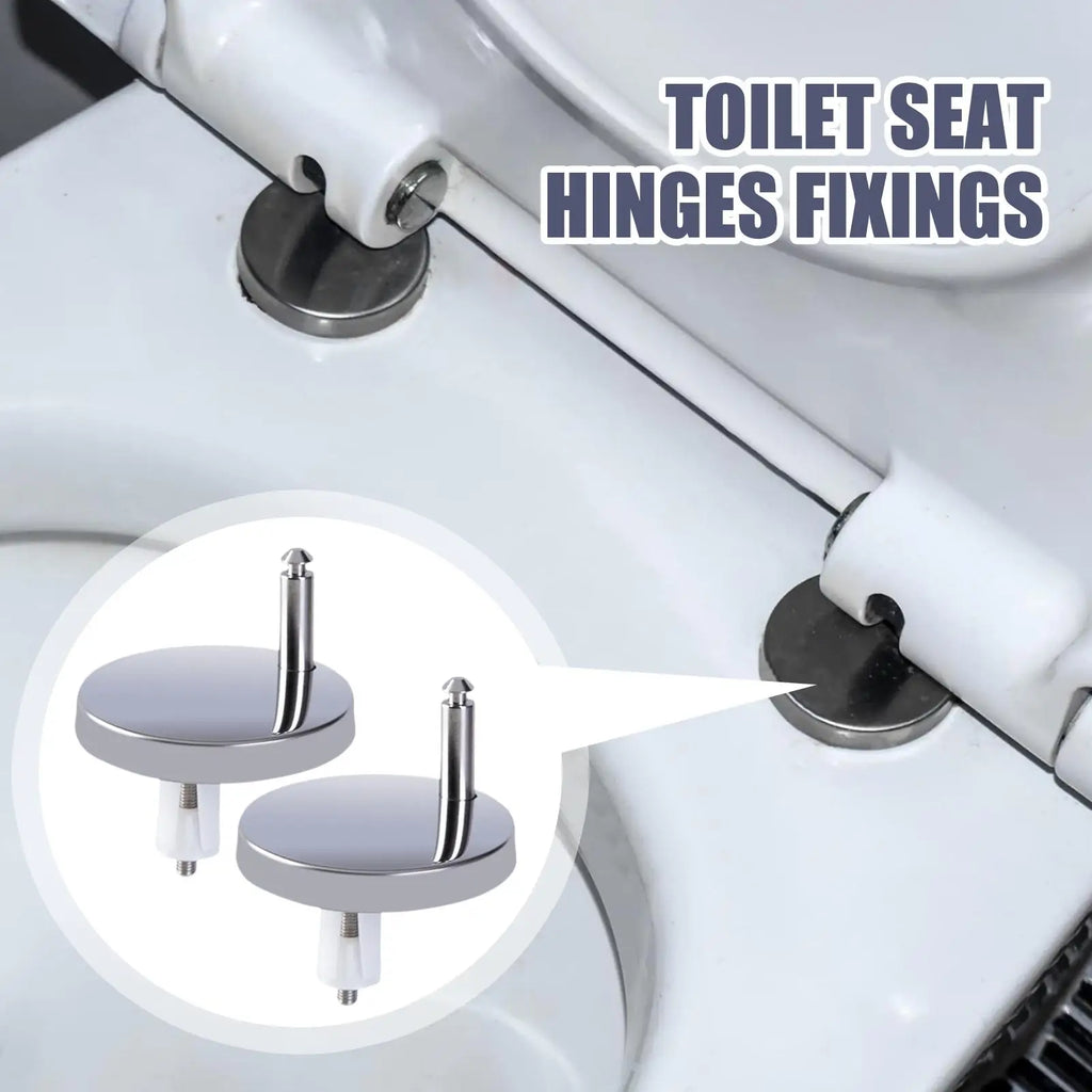 2Pcs Toilet Seat Hinges Universal Seat Top Fix Hinge Stainless Steel Replacement Toilet Seat Parts Mounting Connector Attachme Oasis Select