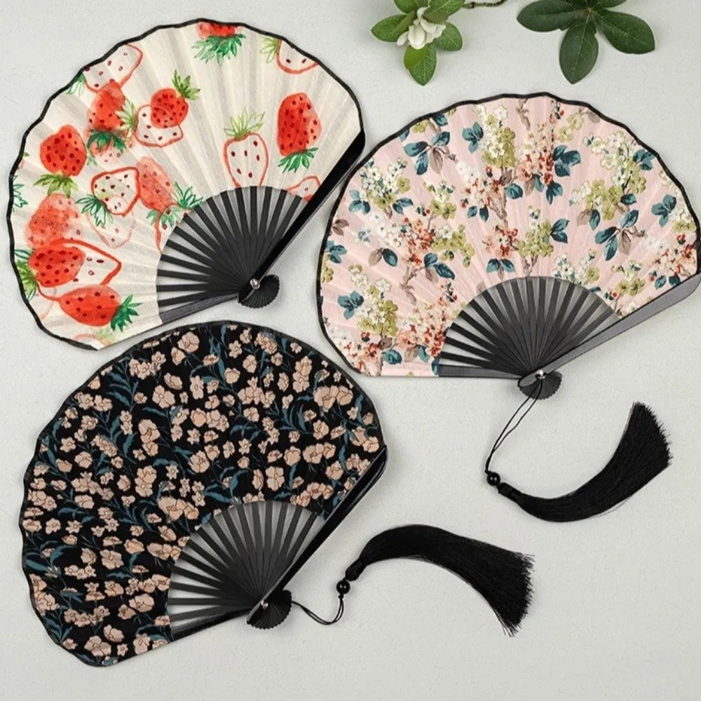 Decorative Retro Mini Shell Fan Lightweight Portable Chinese Style Fan with Tassel Handheld Fan Party Oasis Select