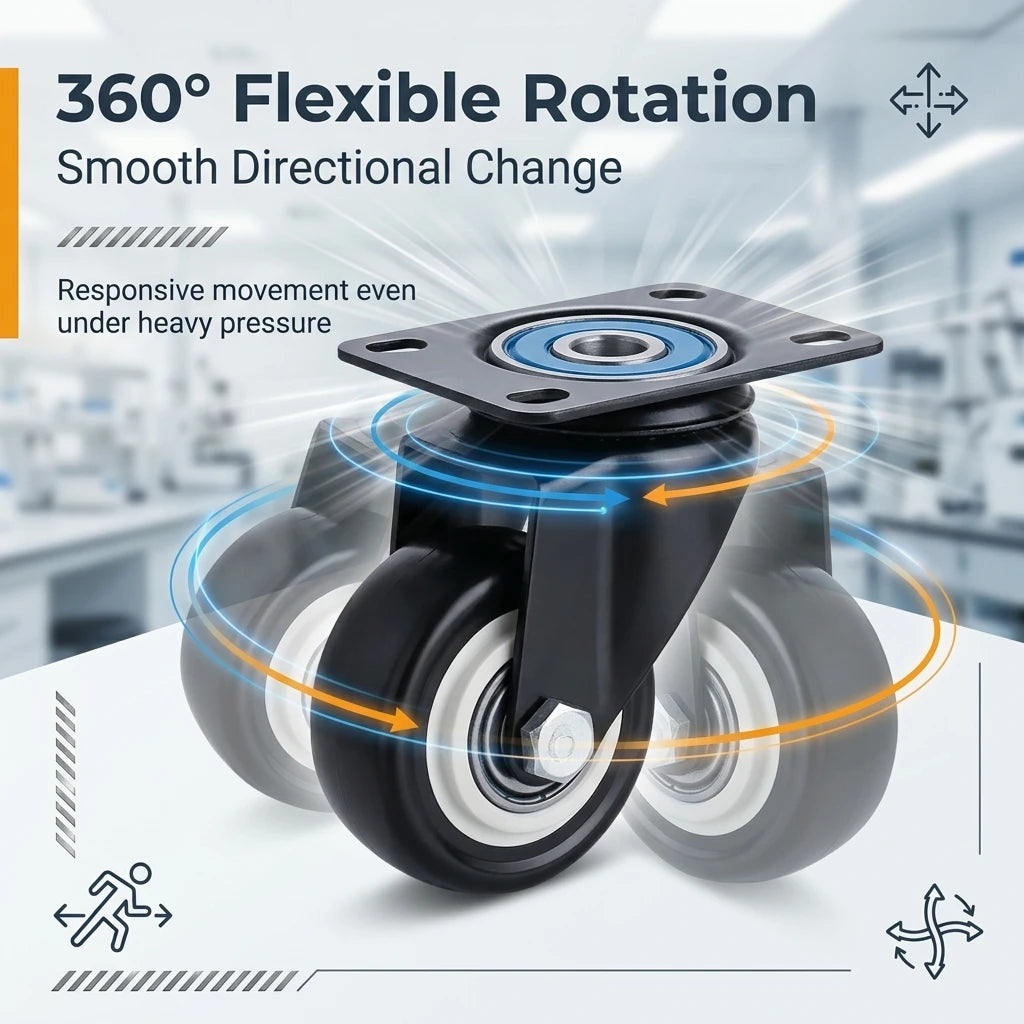 4 Pieces Of 1.5-Inch Universal Wheels Silent Furniture Casters Can Rotate 360° Suitable For Trolleys Cabinets And Scaffolding Oasis Select