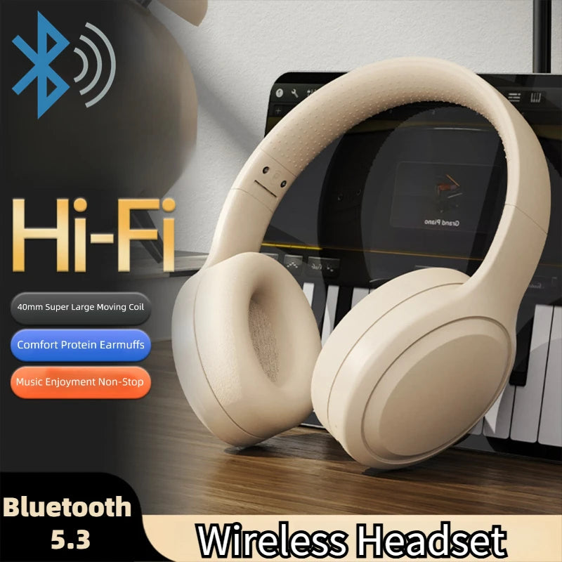 Bluetooth 5.3 Headphones 3.5mm Wired Headsets Over Ear Gaming Earphones Foldable Wireless Earphones with Mic TF/AUX Music Play Oasis Select