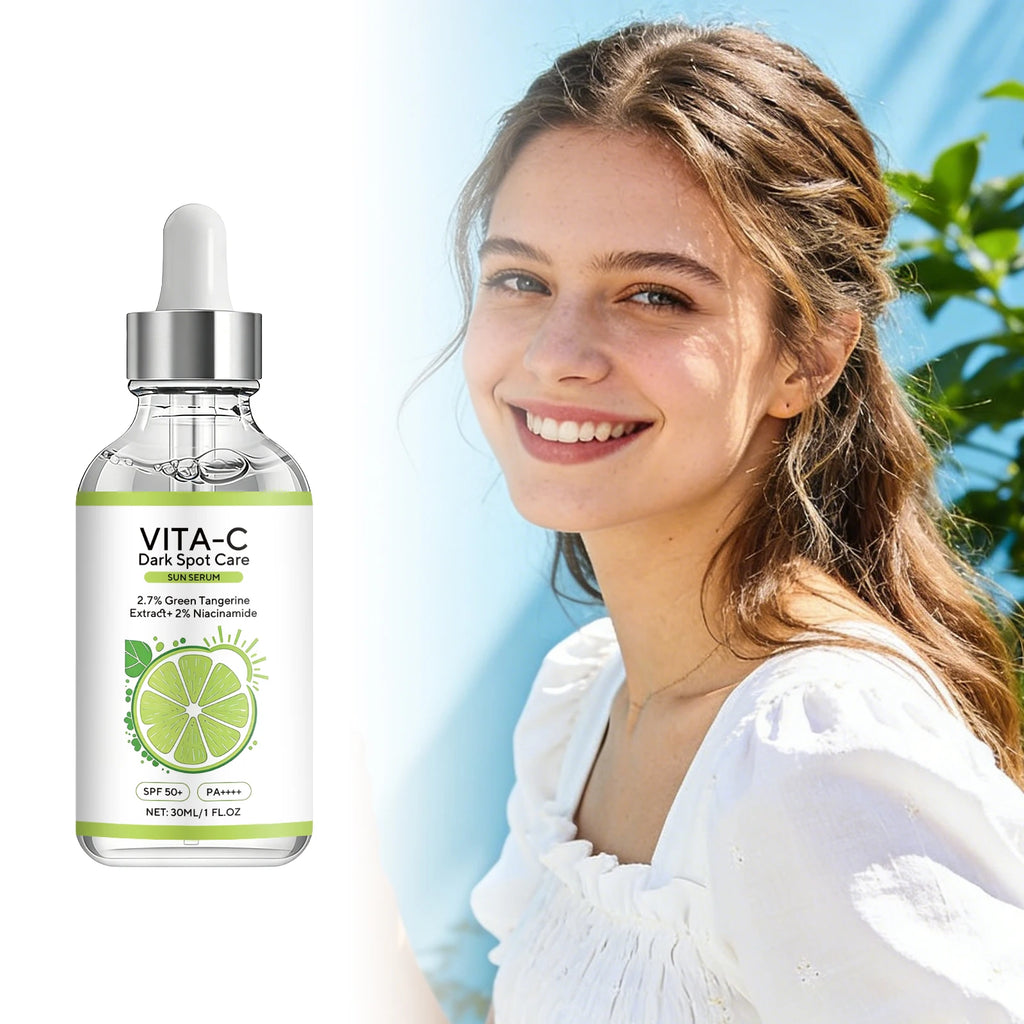 Vitamin C Sunscreen Essence – Brighten Skin & Fade Dark Spots Brightening Sunscreen Serum Oasis Select