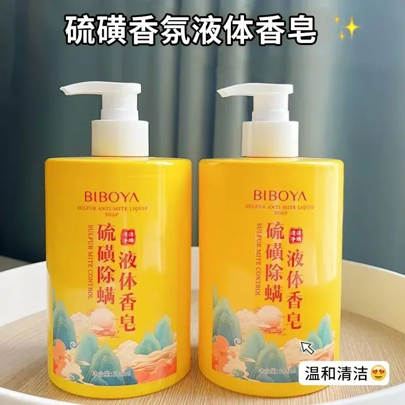 500ml Sulfur Mite Removal Liquid Soap Body Wash Cleaning Large Bottle Body Cleansers Shower gel Oasis Select
