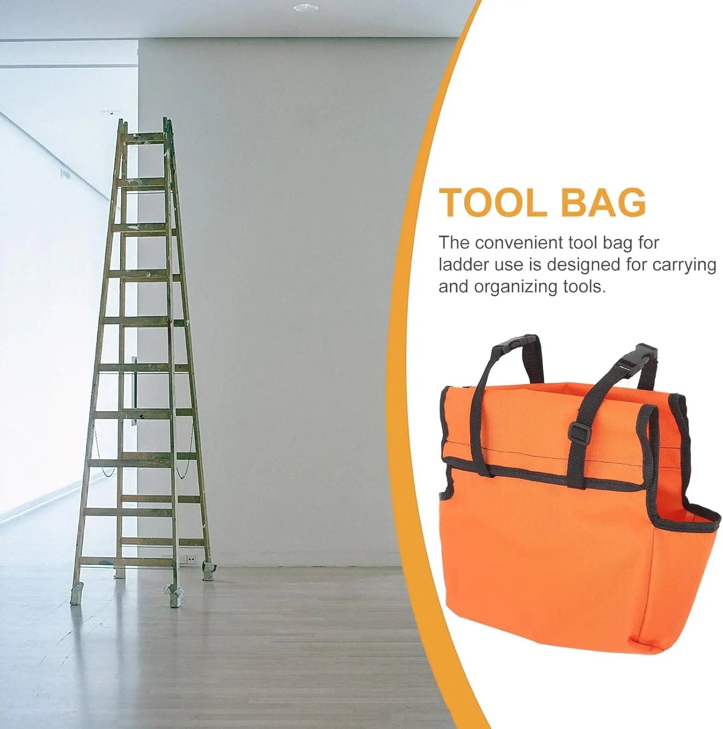 2/4 PCS Ladder Tool Caddy for Scissor Ladder Heavy-Duty Hands-Free Storage Pouch with Secure Mount for Electricians Carpenters Oasis Select