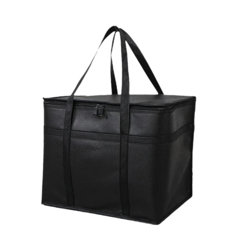Extra Large Capacity Insulated Bag Aluminum Foil Thickened Ice Pack Large Capacity Thickened Takeaway Insulated Bag Fresh-Keepin Oasis Select black